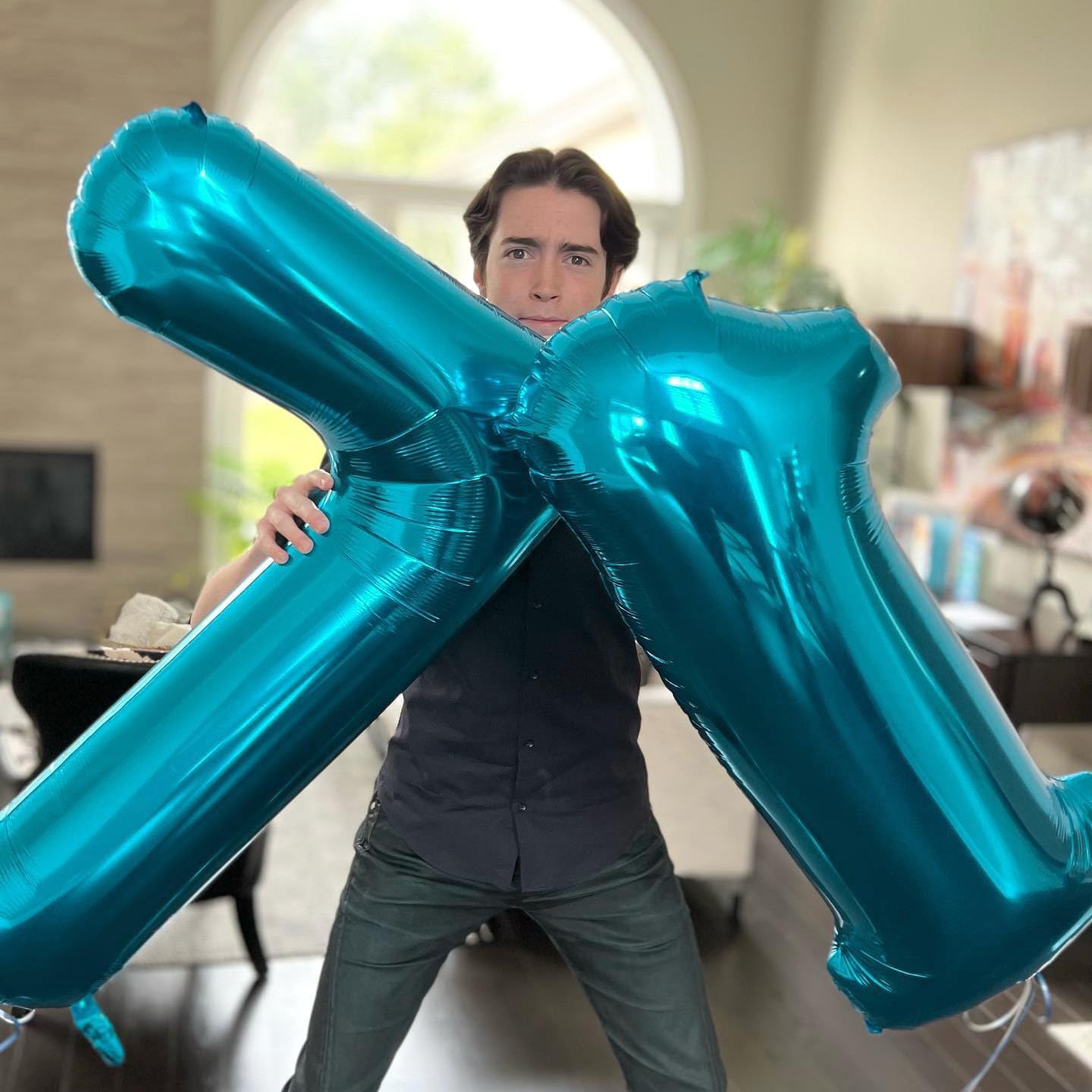 Number 4 Balloon by [Brand Name] - 40 Inch Light Blue Foil Balloon for 4th Birthday Party Decorations