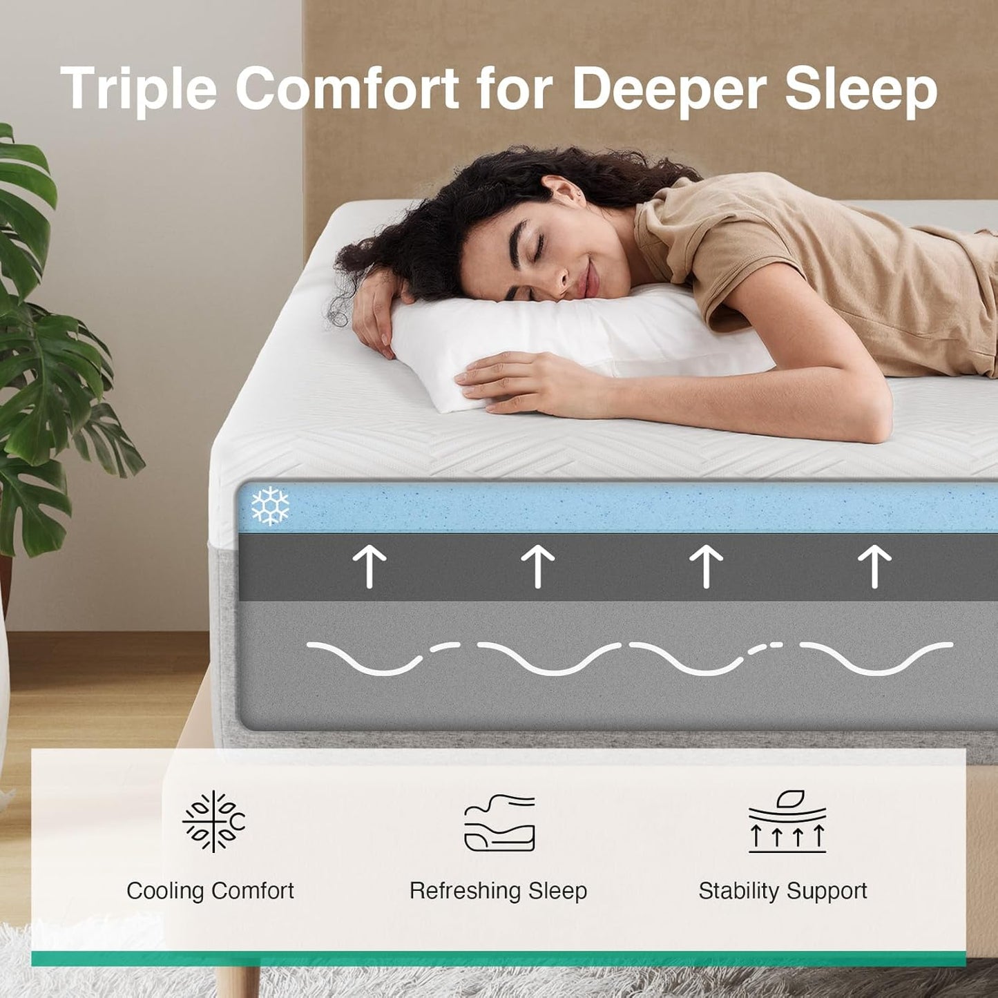 Novilla 10-Inch King Memory Foam Mattress - Gel Foam for Comfortable Sleep & Pain Relief, CertiPUR-US Certified