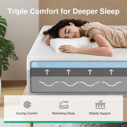 Novilla California King Mattress, 12 Inch Gel Memory Foam Cal King Mattress for Cool Night & Pressure Relief, Medium Plush Feel with Motion Isolating, Bliss