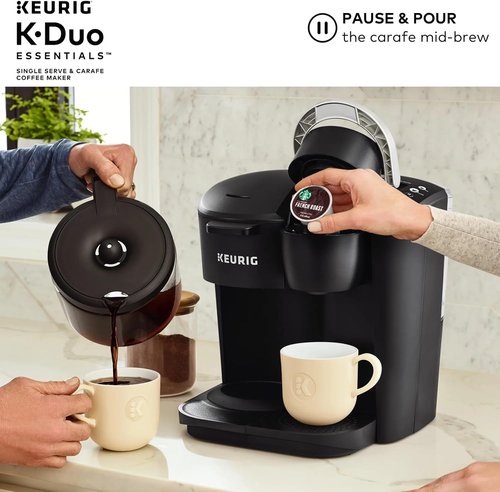 Keurig K-Duo Essentials Coffee Maker - Single Serve & Carafe Brewing | Versatile & Convenient