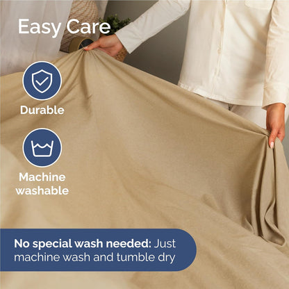 Skiennix Full Size 4-Piece Sheet Set - Comfy, Breathable & Cooling Hotel Luxury Bedding - Tan, Deep Pockets, Soft & Wrinkle-Free