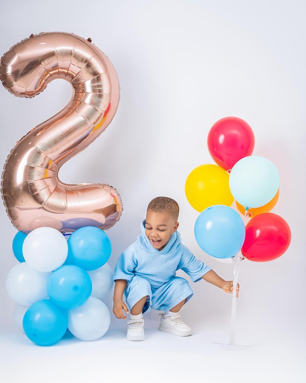 Rose Gold Number 4 Balloon - 40 Inch Giant Foil Balloon for 4th Birthday Party Decorations
