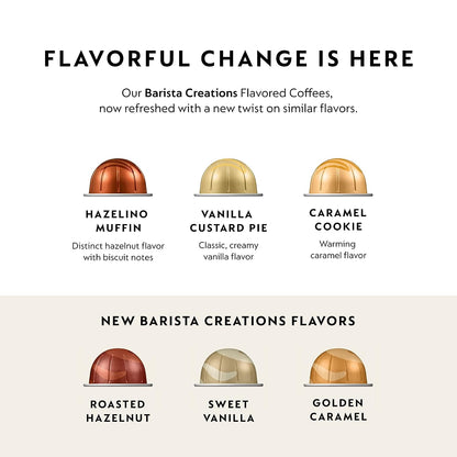 Nespresso Vertuo Roasted Hazelnut Coffee Capsules - Medium Roast, 30 Count Pods for 7.8oz Brews