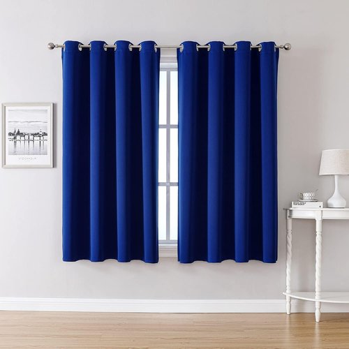 ChrisDowa Grommet Blackout Curtains - Thermal Insulated Room Darkening Panels, Royal Blue, 52W x 45L