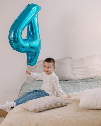 Light Blue Number 0 Balloon - 40 Inch Birthday Decoration for Milestone Celebrations