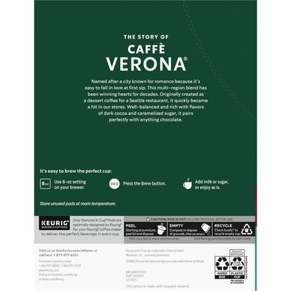 Starbucks K-Cup Coffee Pods, Dark Roast Hot or Iced Coffee, Caffè Verona, 96 Keurig Pods