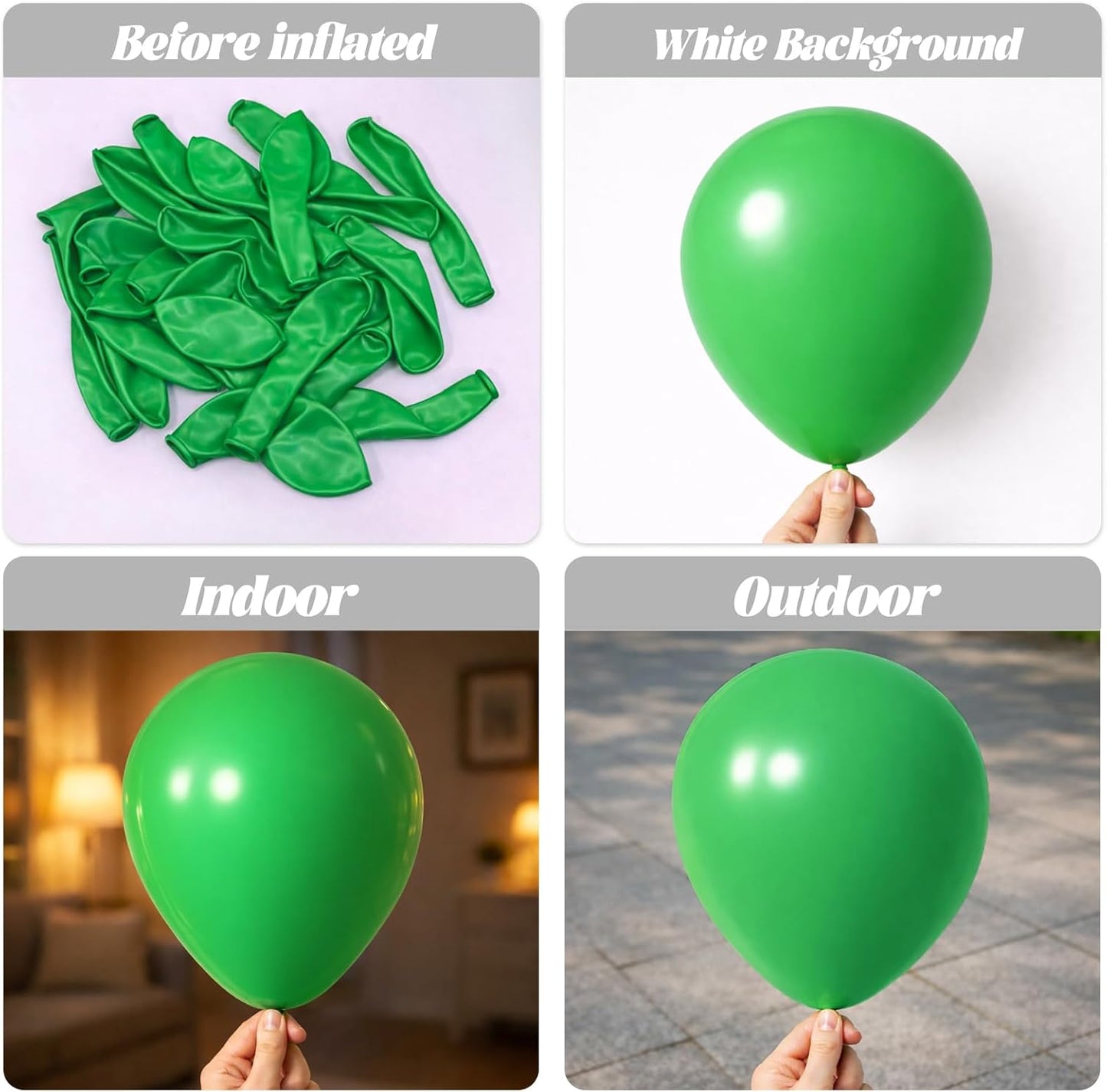 Voircoloria 12-Inch Green Latex Balloons - 110pcs for Graduation, Wedding, Birthday & More