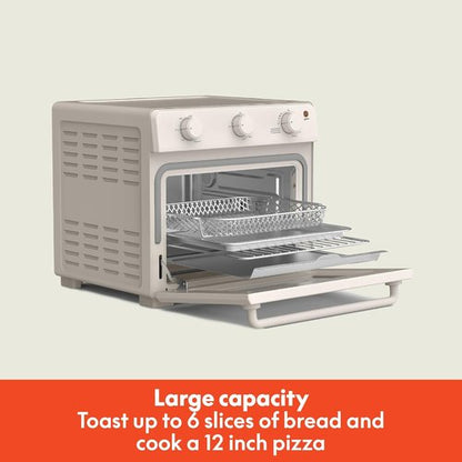 Bella Air Fry Toaster Oven - 7 Cooking Options, Dishwasher-Safe Trays, 60-Minute Timer, 1700 Watt, Oatmilk