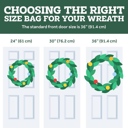 ZOBER Wreath Storage Bag - 24 Inch Christmas Wreath Container with Durable Handles | 600D Oxford Fabric, Fits 2 Wreaths
