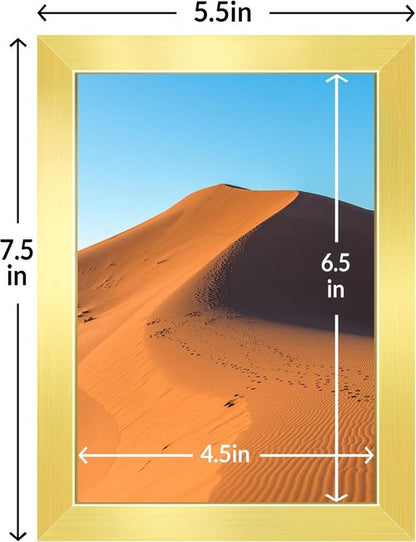 LaVie Home 5x7 Picture Frame - Elegant Gold Design with HD Plexiglas | Vertical & Horizontal Display