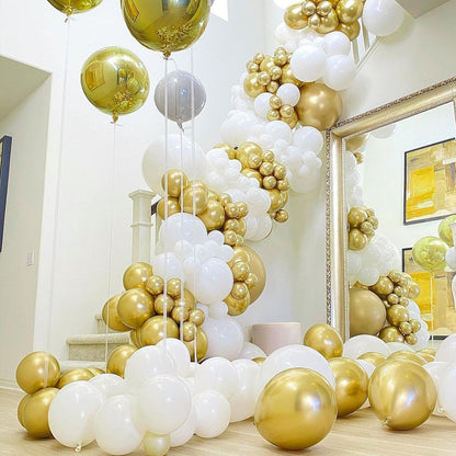 PartyWoo Gold Balloon Arch Kit - 152 Pcs in 5-18 Inch Sizes for Birthday, Wedding, and Baby Showers