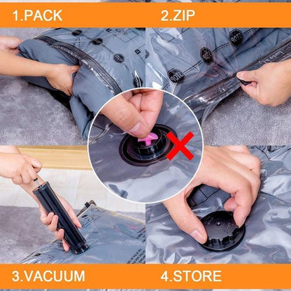 GONGSHI Vacuum Seal Bags - Jumbo Space Saver for Clothing & Bedding with Electric Pump | 10-Pack
