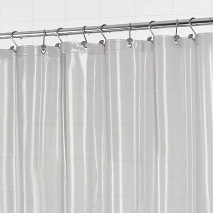 Barossa Design Clear Black Stall Shower Curtain Liner with 3 Magnets - 36" x 72" Waterproof PEVA Plastic Shower Liner for Small Bathroom, Lightweight Bath Curtain, Metal Grommets - Clear Black