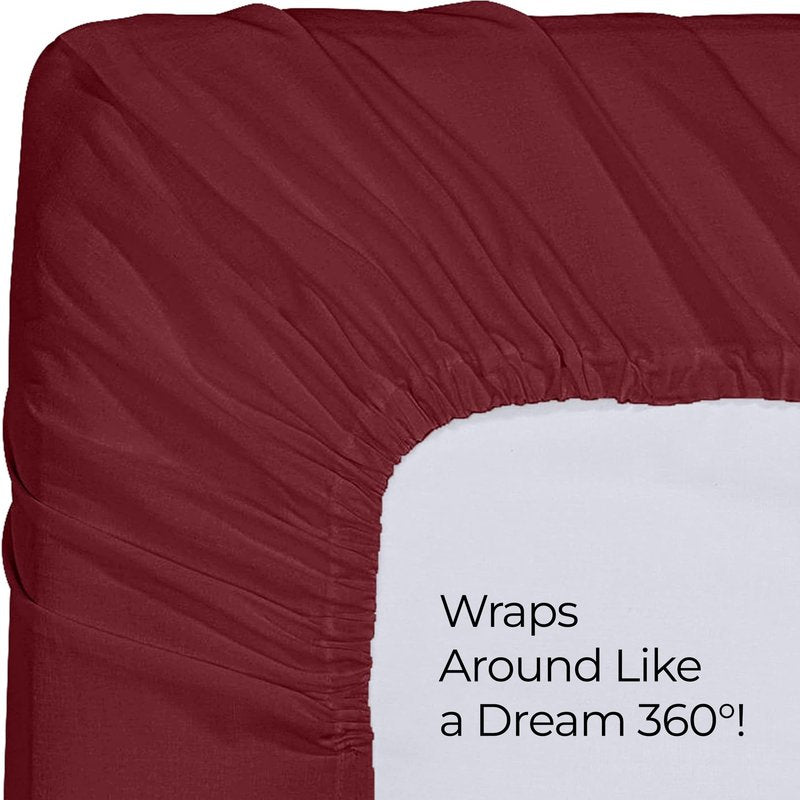 Utopia Bedding King Fitted Sheet - Bottom Sheet - Deep Pocket - Soft Microfiber - Shrinkage and Fade Resistant - Easy Care -1 Fitted Sheet Only (Burgundy)