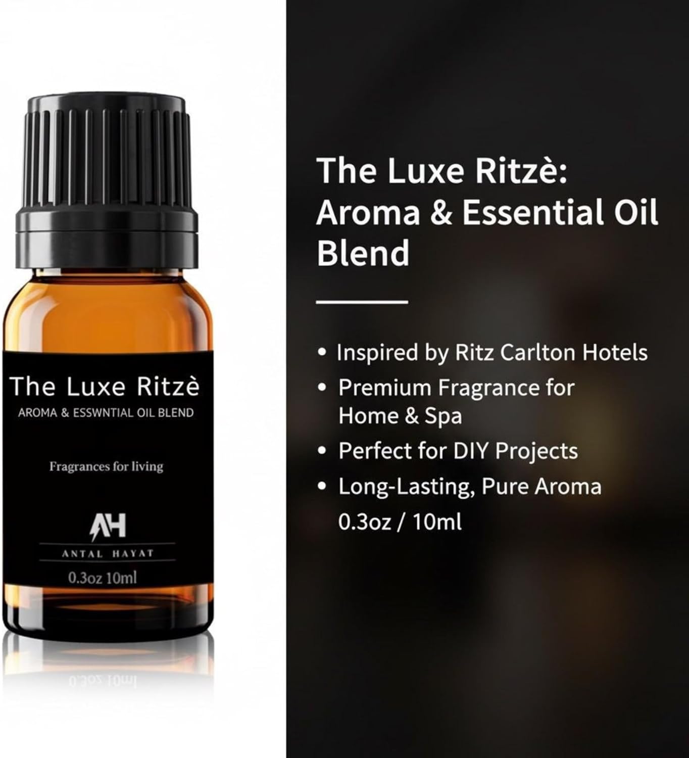 Ritz Carlton Hotel Diffuser Oil - Luxurious Essential Oils for Humidifiers | 10mL Glass Bottle with Dropper