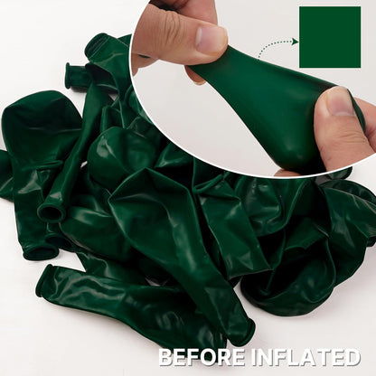 PartyWoo Dark Green Balloons - 50pcs 12 Inch Emerald Forest Green for Weddings & Celebrations