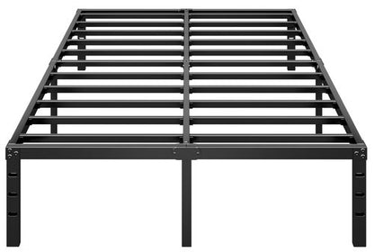 HLIPHA Metal Platform Bed Frame 18 Inch Tall,No Box Spring Needed,King Size Bed with Heavy Duty Strong Support Slats,Easy to Assemble,Black