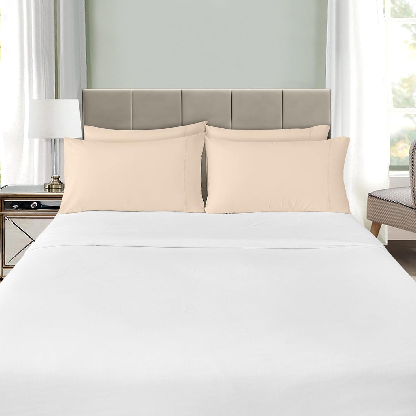 Utopia Bedding King Pillow Cases - 12 Pack | Soft Brushed Microfiber - Fade Resistant, 20 x 40 Inches (Beige)