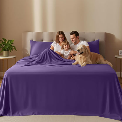 Utopia Bedding Twin Sheet Set - Soft, Breathable Microfiber, 3-Piece Bed Sheets in Eggplant