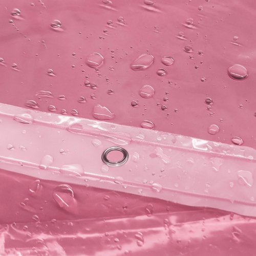 Barossa Design Shower Curtain Liner - Premium Clear Pink PEVA Shower Liner with 3 Magnets and Metal Grommets, Waterproof Lightweight Plastic Standard Size Bathroom Curtains - Translucent Pink
