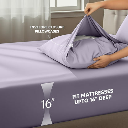 Utopia Bedding Twin XL Sheet Set - Soft Microfiber 3-Piece Bed Sheets in Lavender | Oeko-Tex Certified