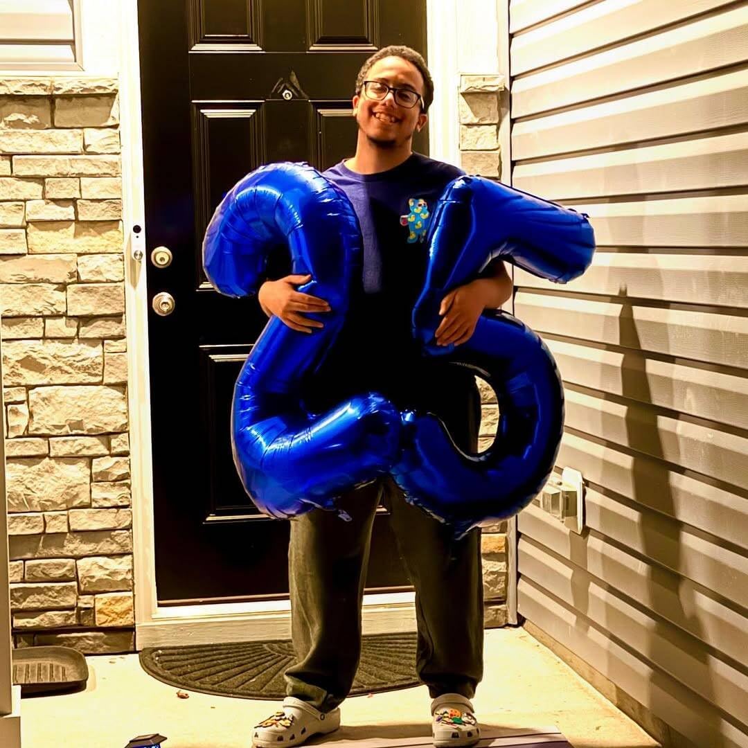 Number 2 Balloon by Night Blue - 40 Inch Sparkling Decoration for 2nd Birthday Parties