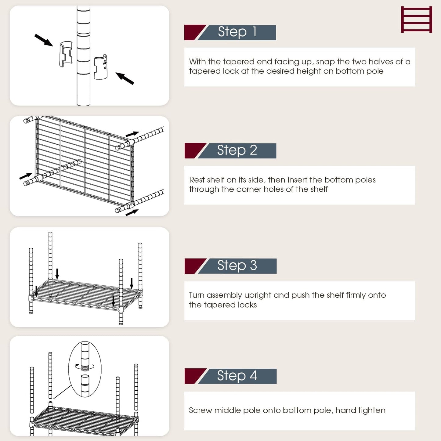 BestOffice Wire Shelving Unit - Heavy Duty 6-Shelf Metal Rack with Adjustable Height | 6000LB Capacity, Chrome Finish, 18x48x77