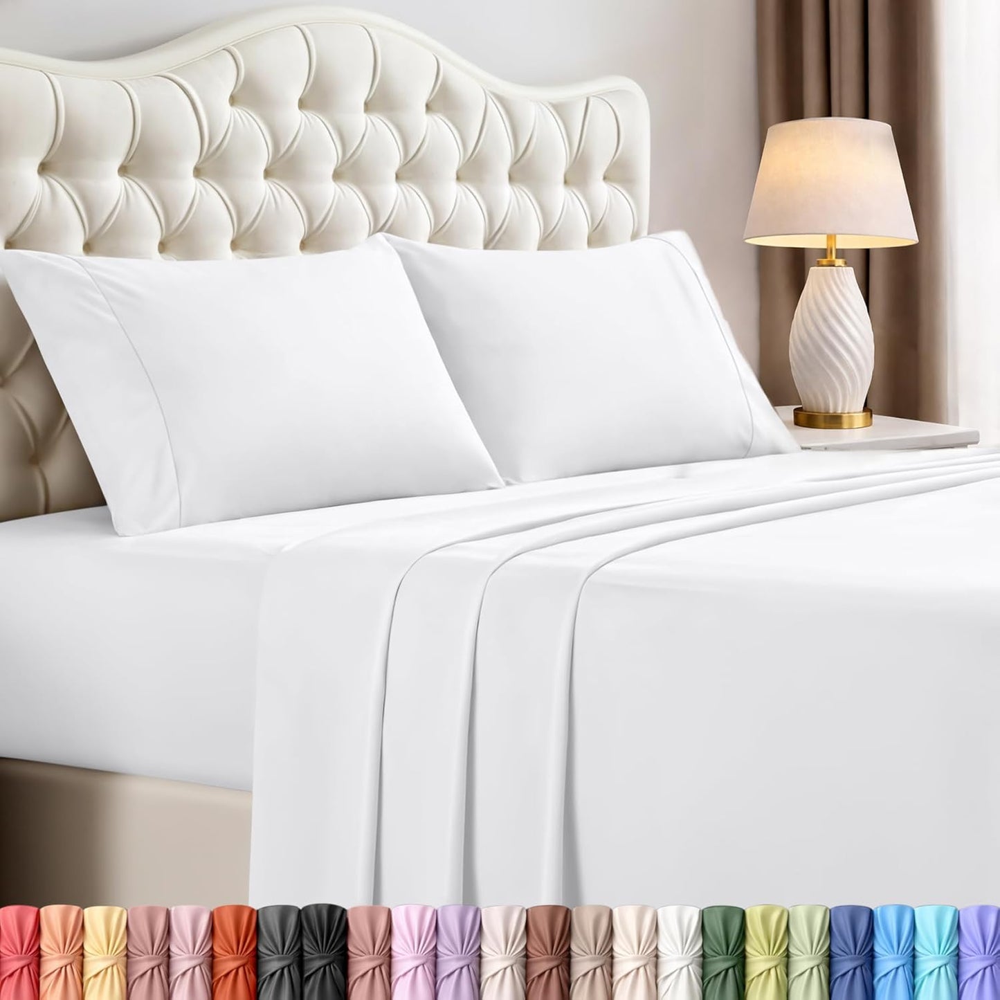 Utopia Bedding Queen Size Sheet Set - Soft, Breathable Microfiber | 4-Piece Bed Sheets in White