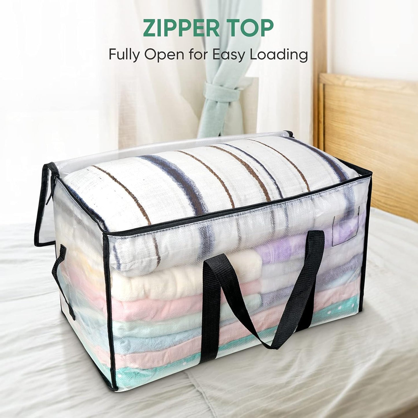 BALEINE Heavy-Duty Oversized Moving Bags - 4-Pack with Reinforced Handles for Clothes & Storage