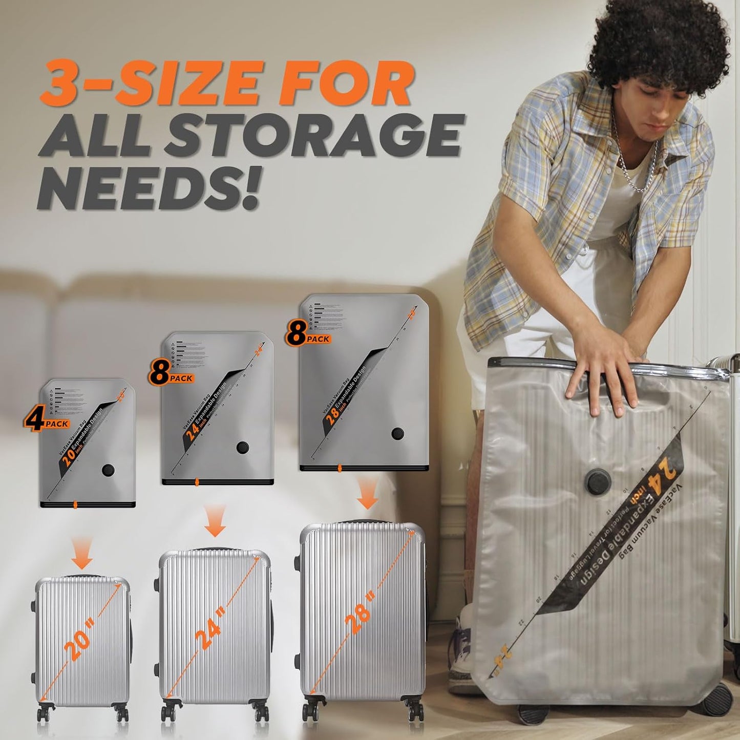 Vacbird Rechargeable Wireless Pump Travel Storage Bags - 20 Pack Space Saver for Clothes & Blankets