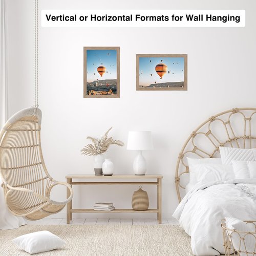 JCJMY 6x8 Picture Frame Rustic Brown for Wall Hanging or Tabletop, Wall Mounting Horizontally or Vertically, 6 x 8 Wall Gallery Poster Photo Frame with Shatter Resistant Plexiglass, Rustic Brown