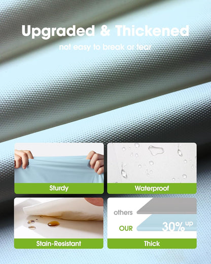 Pureegg Disposable Plastic Tablecloths - 54 x 108 Inch, Waterproof Baby Blue for Easter, Weddings & Picnics