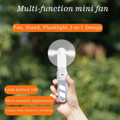 BomCot Mini Portable Handheld Fan, 3-in-1 Foldable Fan 3-Speed Levels USB Rechargeable Desktop Fans, Small Pocket Fans for Travel/Office/Home