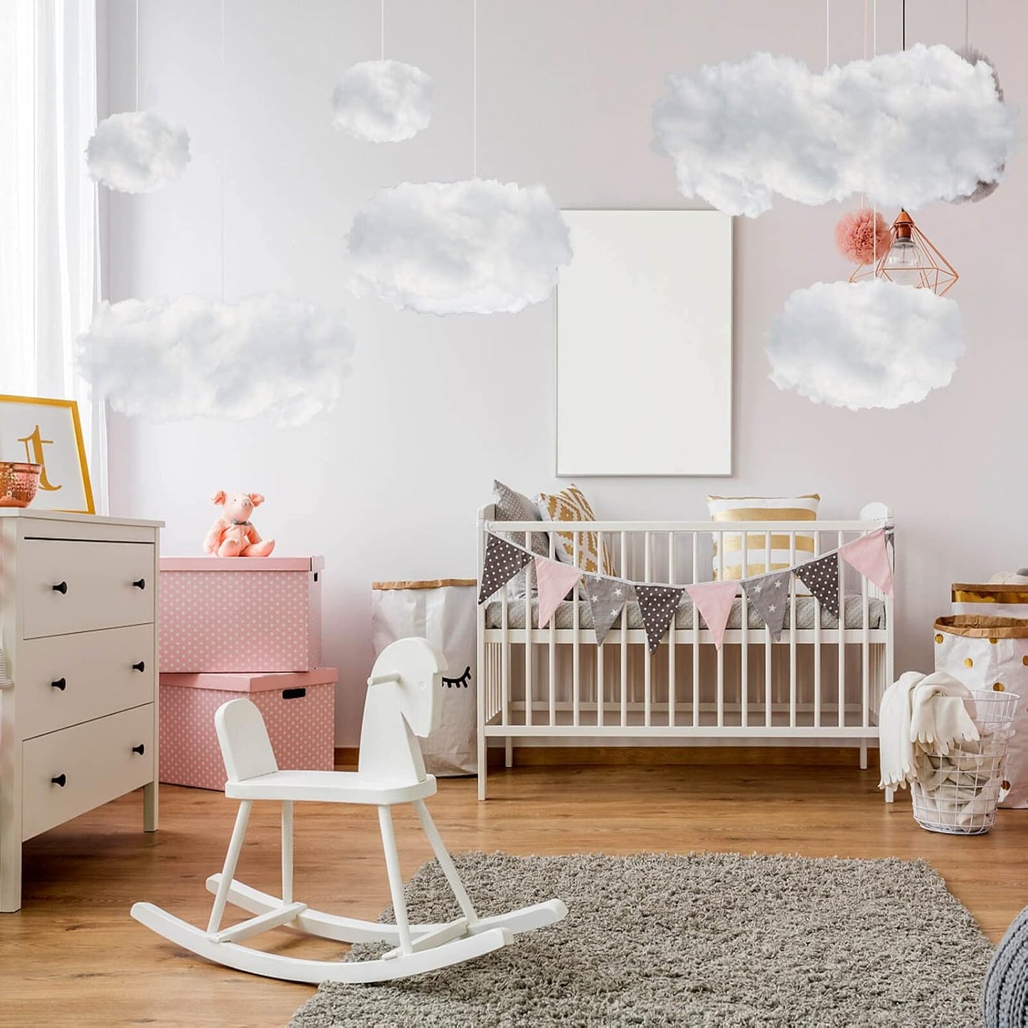 ZAUGONTW Artificial Cloud Props - Imitation 3D Hanging Ceiling Decorations for Weddings & Parties | Extra Small