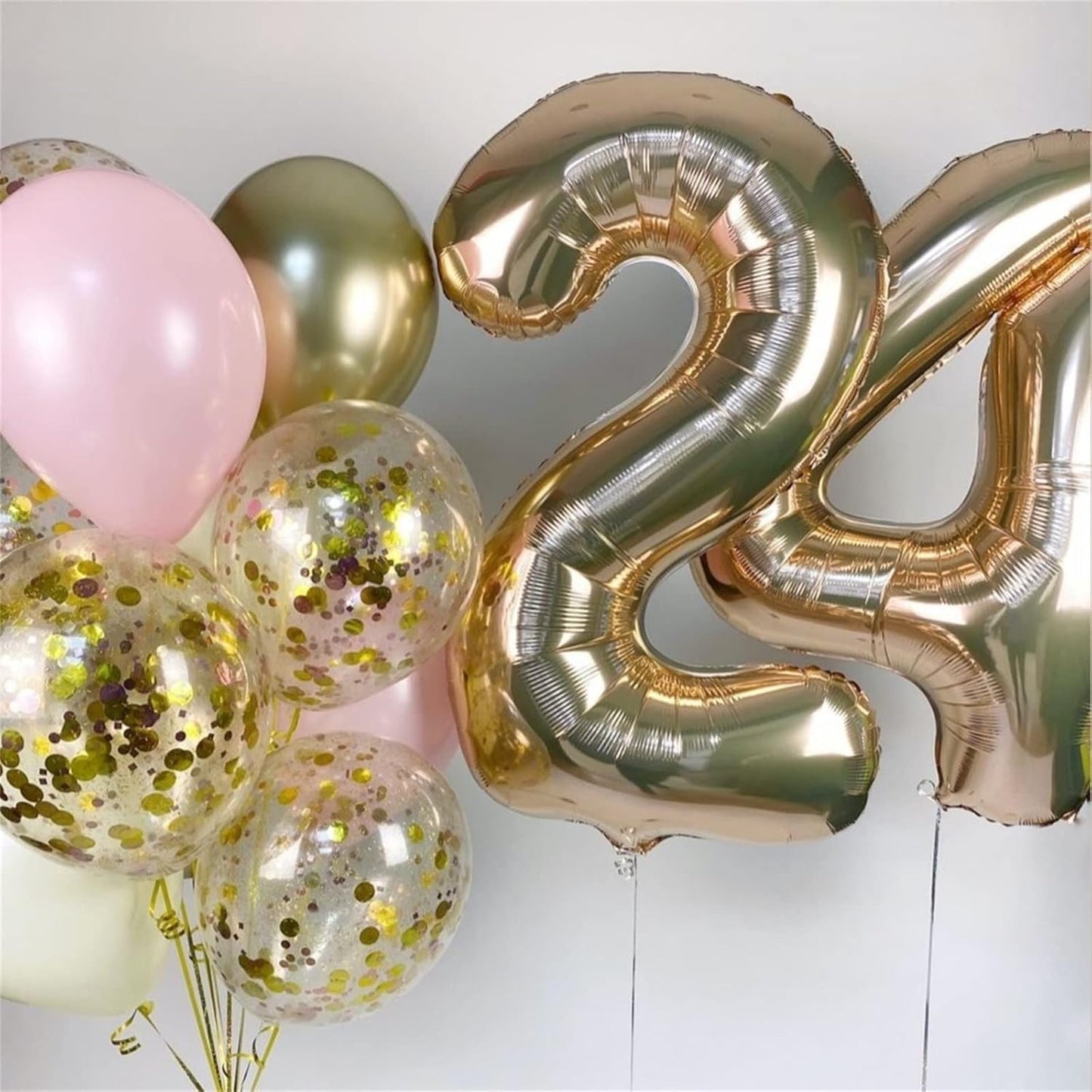 Skiennix 40 Inch Champagne Gold Number 2 Balloon - Large Foil 2nd Birthday & Graduation Decor