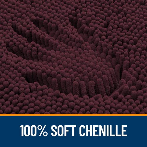 OLANLY Bathroom Rugs 36x24, Extra Soft Absorbent Chenille Bath Rugs, Rubber Backing Quick Dry, Machine Washable Bath Mats for Bathroom Floor, Tub and Shower, Home Decor Accessories, Black Cherry