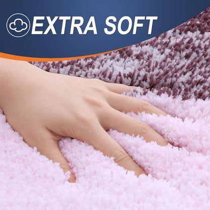 OLANLY Large Bathroom Rugs Mat - Extra Soft Microfiber, Quick Dry & Machine Washable | 40x24, Mauve