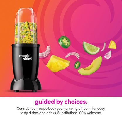 Magic Bullet Blender Set - 7-Piece 250W Compact Blender & Food Processor with 2 Cups | Silver
