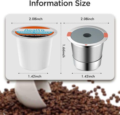 Noalto Reusable K Cups - Universal Stainless Steel Coffee Pods for Keurig 1.0 & 2.0 (2-Pack)