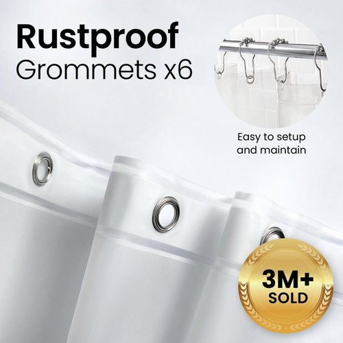 LiBa Bathroom Shower Curtain - Waterproof Plastic Shower Curtain Premium PEVA Non-Toxic with Rust Proof Grommets Clear 10G Heavy Duty Bathroom Accessories 36x72