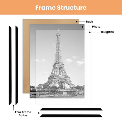 Upsimples 18x24 Picture Frame - Scratch-Proof Black Poster Frames for Photo Gallery | 3-Pack, Slide-In Design