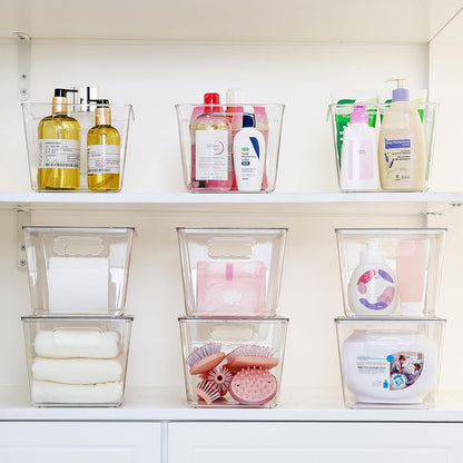Vtopmart Clear Stackable Storage Bins - 10 Pack Large Plastic Containers with Lids for Kitchen & Pantry Organization