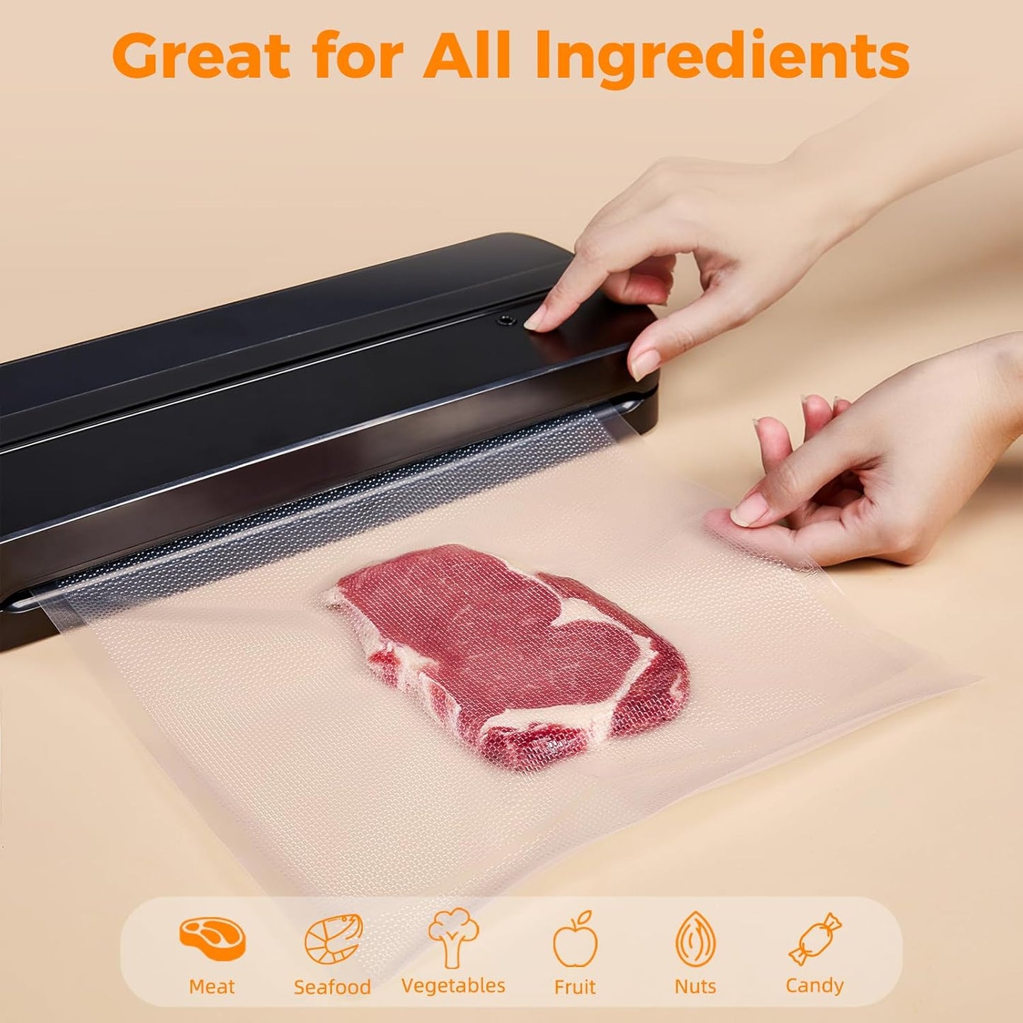 Wevac Vacuum Sealer Bags - Heavy Duty 11x50 Rolls (2 Pack) | BPA Free for Food Storage & Meal Prep