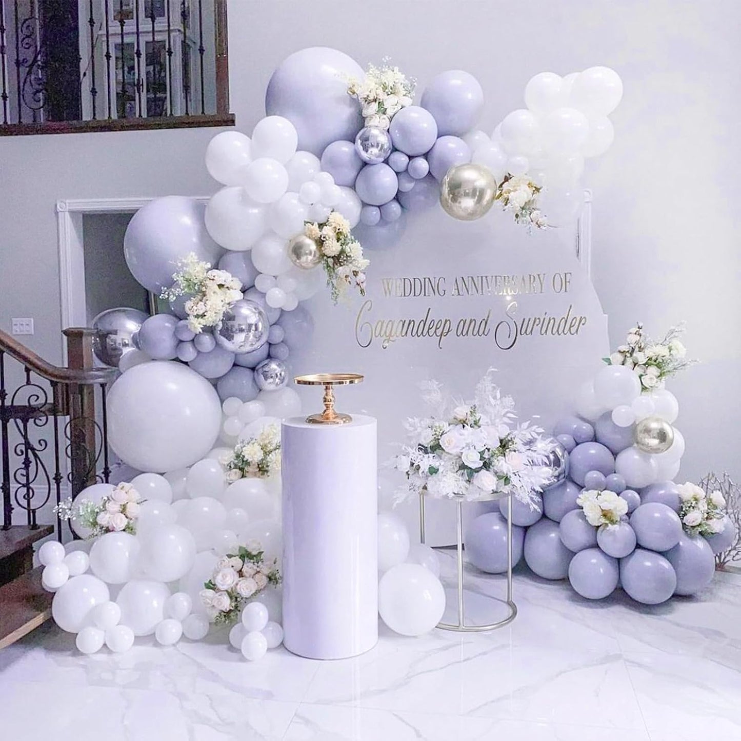 PartyWoo Dusty Blue Balloons - 100-Piece Pack in Various Sizes for Baby Shower & Birthday Decor | Boho Lavender Arch Kit