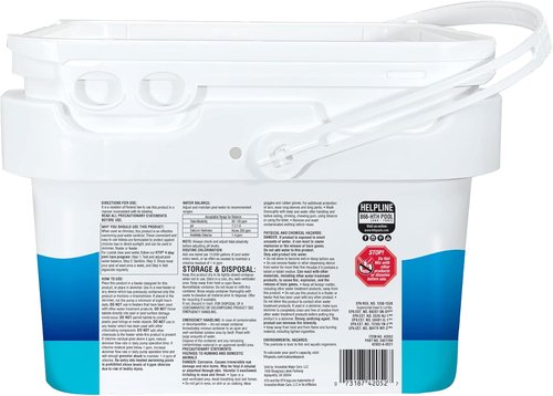 HTH 42052W Pool Care Chlorine Tabs - Advanced 3" Tablets for Clear Water & Algae Control, 5 lbs