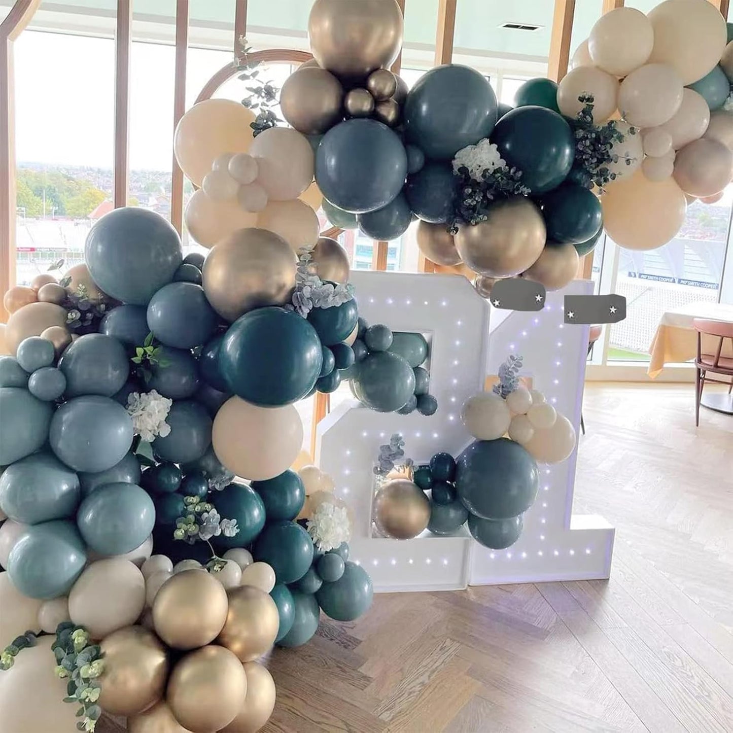 PartyWoo Slate Blue Balloons - 50pcs 12 Inch Navy & Dusty Blue Boho Balloons for Celebrations