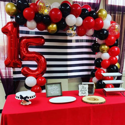 Skiennix 40-Inch Red Number 7 Balloon - Large Self-Inflating Foil Birthday Decoration for Parties