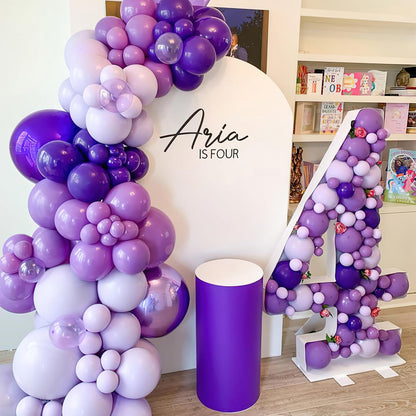 PartyWoo Purple Balloon Arch Kit - 142pcs in Dark Royal & Pastel Purple for Baby Shower & Birthday Decor