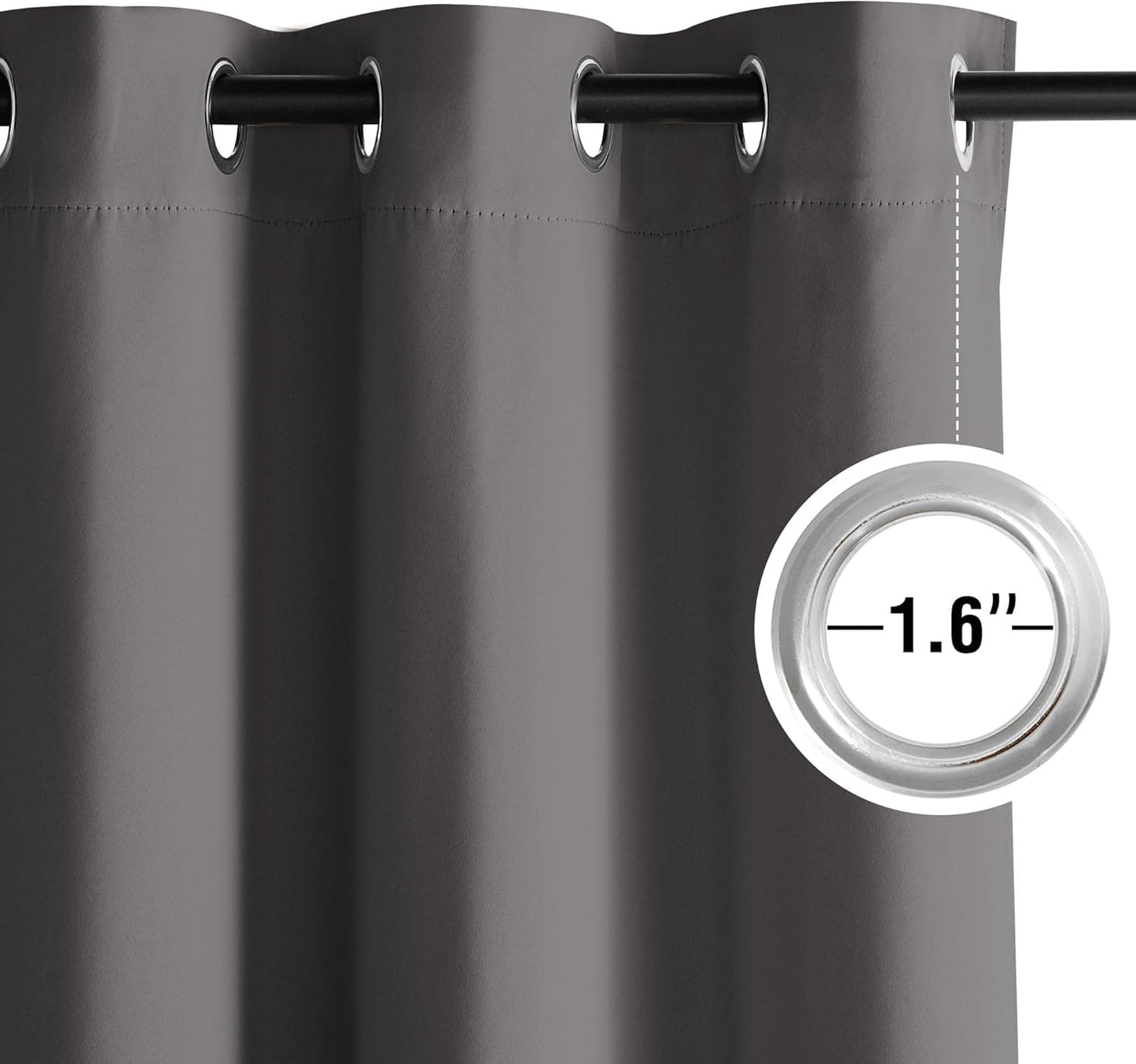 NICETOWN Blackout Curtains - Grommet Grey Drapes | 95 Inches Long for Ultimate Light Control