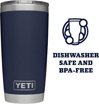 YETI Rambler 20 oz Tumbler Set - Includes MagSlider Tumbler & Straw Lid | Navy Color